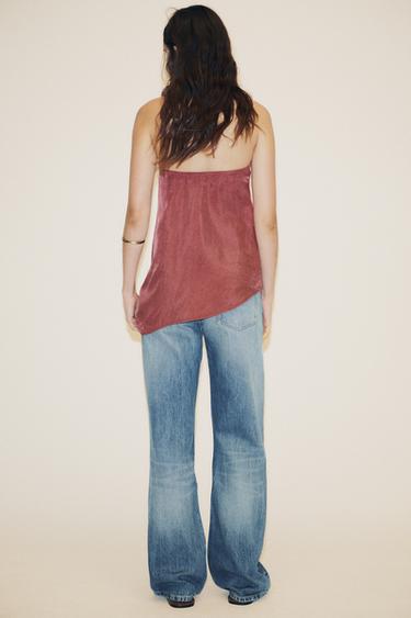 ASYMMETRIC BANDEAU TOP - Burgundy by Zara - Image 4