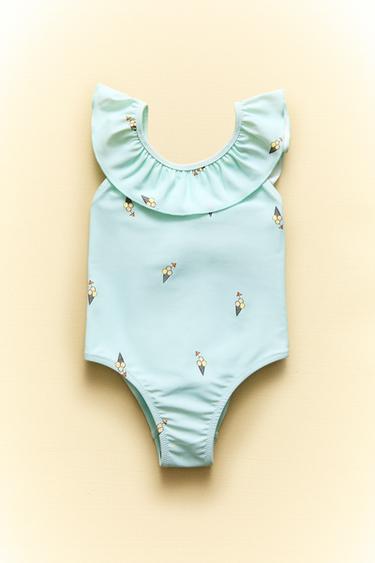 MAILLOT DE BAIN PLAGE ENFANT VOLANT GLACES - Bleu clair de Zara - Image 5