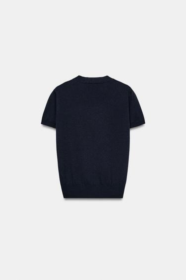 TOP EN MAILLE AVEC LAINE - Bleu marine de Zara - Image 6