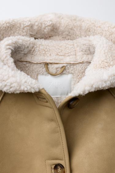 DOUBLE-FACED FAUX SHEARLING COAT - Sand by Zara - Image 6