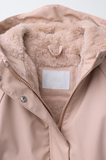 VESTE DÉPERLANTE ENDUITE EFFET FOURRURE - Rose de Zara - Image 6