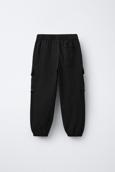PANTALÓN JOGGER CARGO ETIQUETA - Negro de Zara