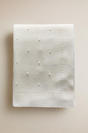 BABYPLAID I STRIK - råhvid fra Zara