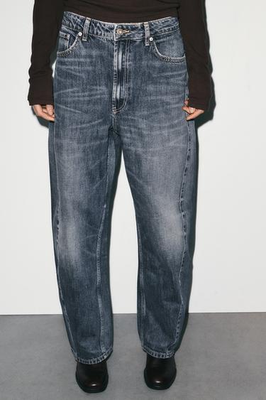 JEANS TRF BAGGY BARREL TIRO MEDIO - Azul de Zara