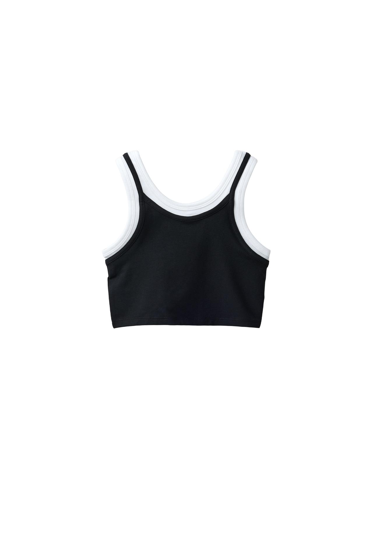 DOUBLE CONTRAST TOP — Black