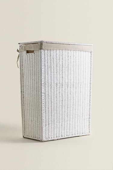 FABRIC-LINED LAUNDRY BASKET - White by Zara - Image 1