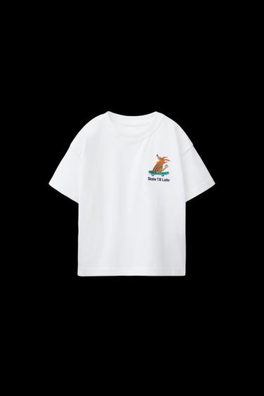 ANIMAL EMBROIDERED T-SHIRT - White by Zara - Image 0