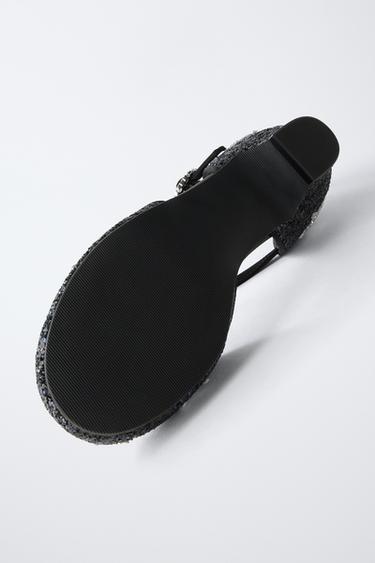 STAR HEEL SHOES WITH GLITTER - Black by Zara - Image 6