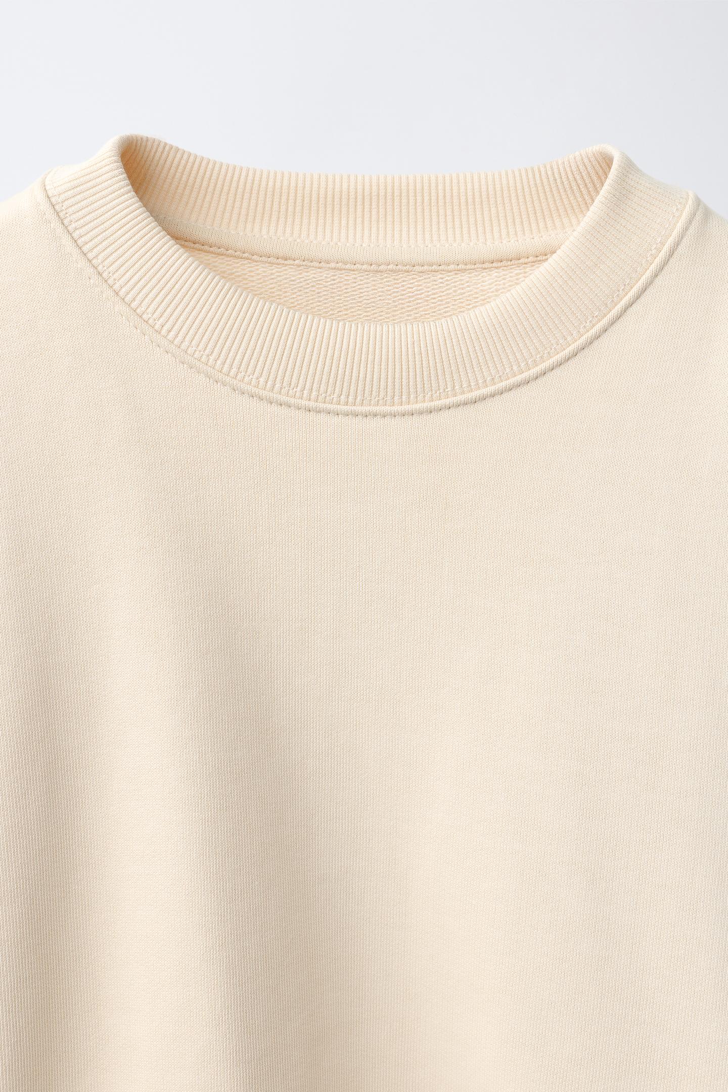 Детский свитшот Zara Heavyweight Plain, цвет: Кремовый — фото 3
