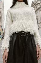 FAUX LEATHER LAYERED BELTED MIDI SKIRT