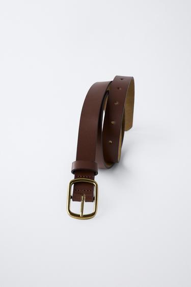 CINTURÓN 100% PIEL - Marrón de Zara