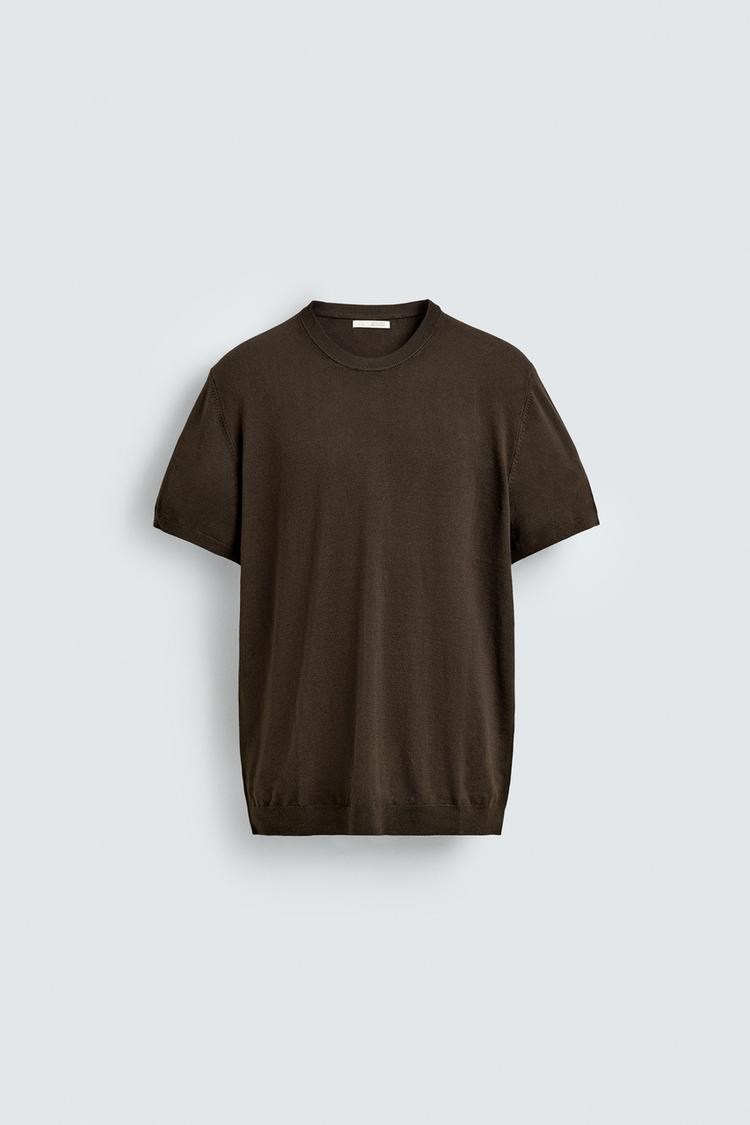 ZARA BASIC REGULAR FIT KNIT T-SHIRT