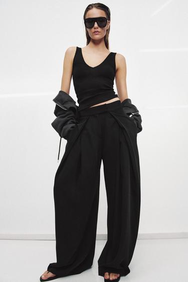БРЮКИ WIDE-LEG — ZW COLLECTION — ЧЕРНЫЙ от Zara