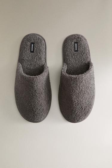 TERRY BATHROOM SLIPPERS - Dark Grey by Zara - Image 2
