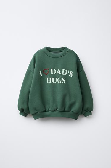 SLOGAN PRINT SWEATSHIRT - Green by Zara