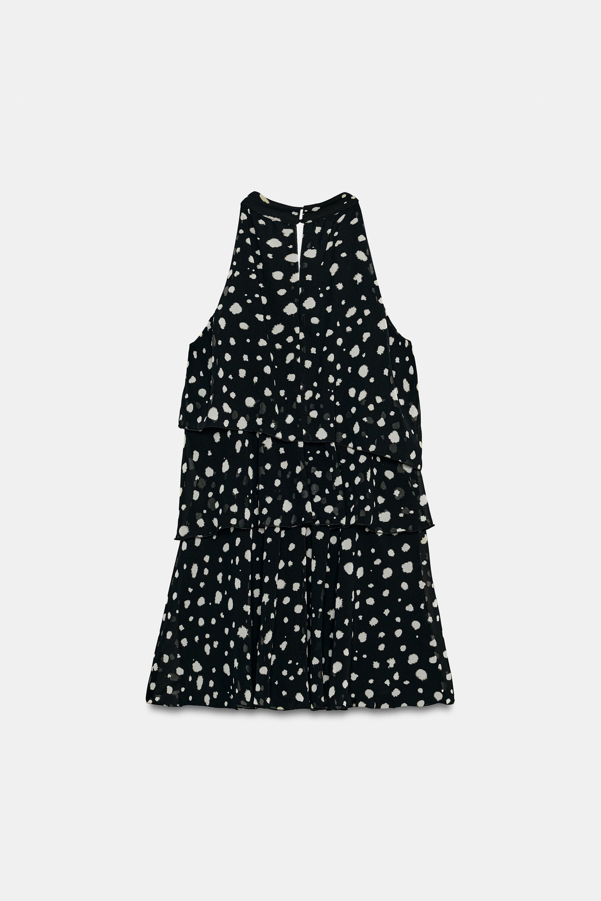 POLKA DOT RUFFLED MINI DRESS