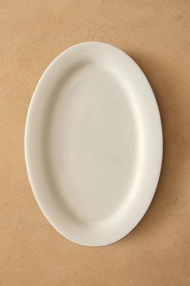 RIMMED BONE CHINA OVAL SERVING DISH - Gold by Zara - Image 5