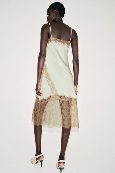 ROBE STYLE LINGERIE DENTELLE ZW COLLECTION - Vert d'eau de Zara - Image 2