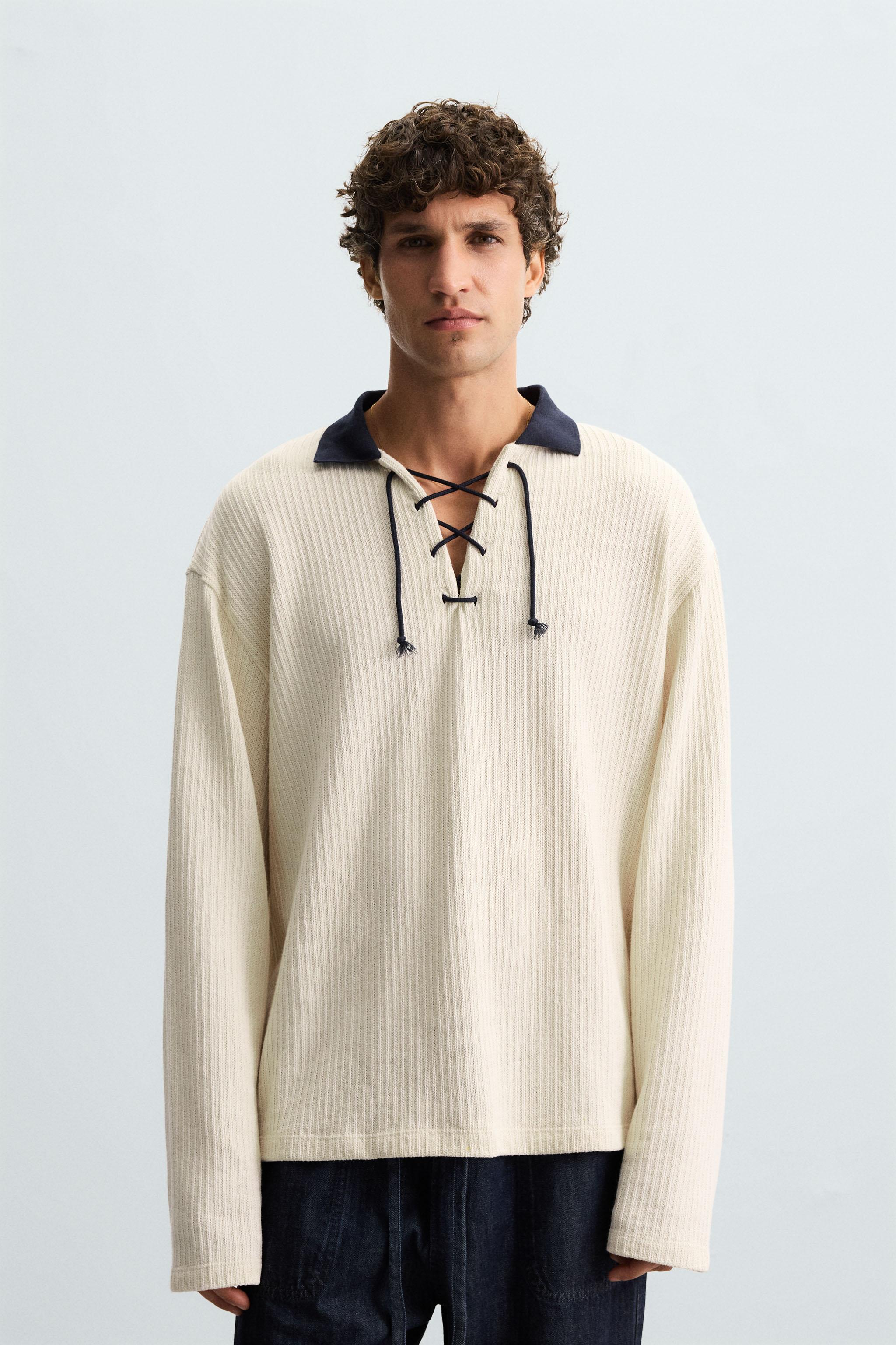 たそり TEXTURED DRAWSTRING SWEATSHIRT - Ecru | ZARA United States