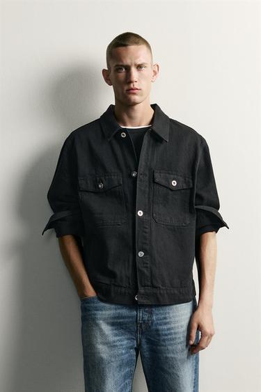 BASIC DENIM JACKET - Black by Zara