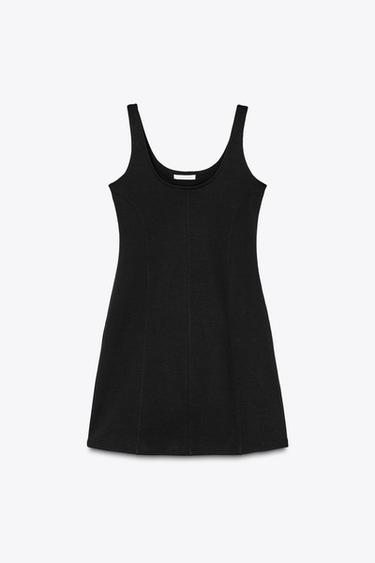 VESTIDO MINI TIRANTES - Negro de Zara