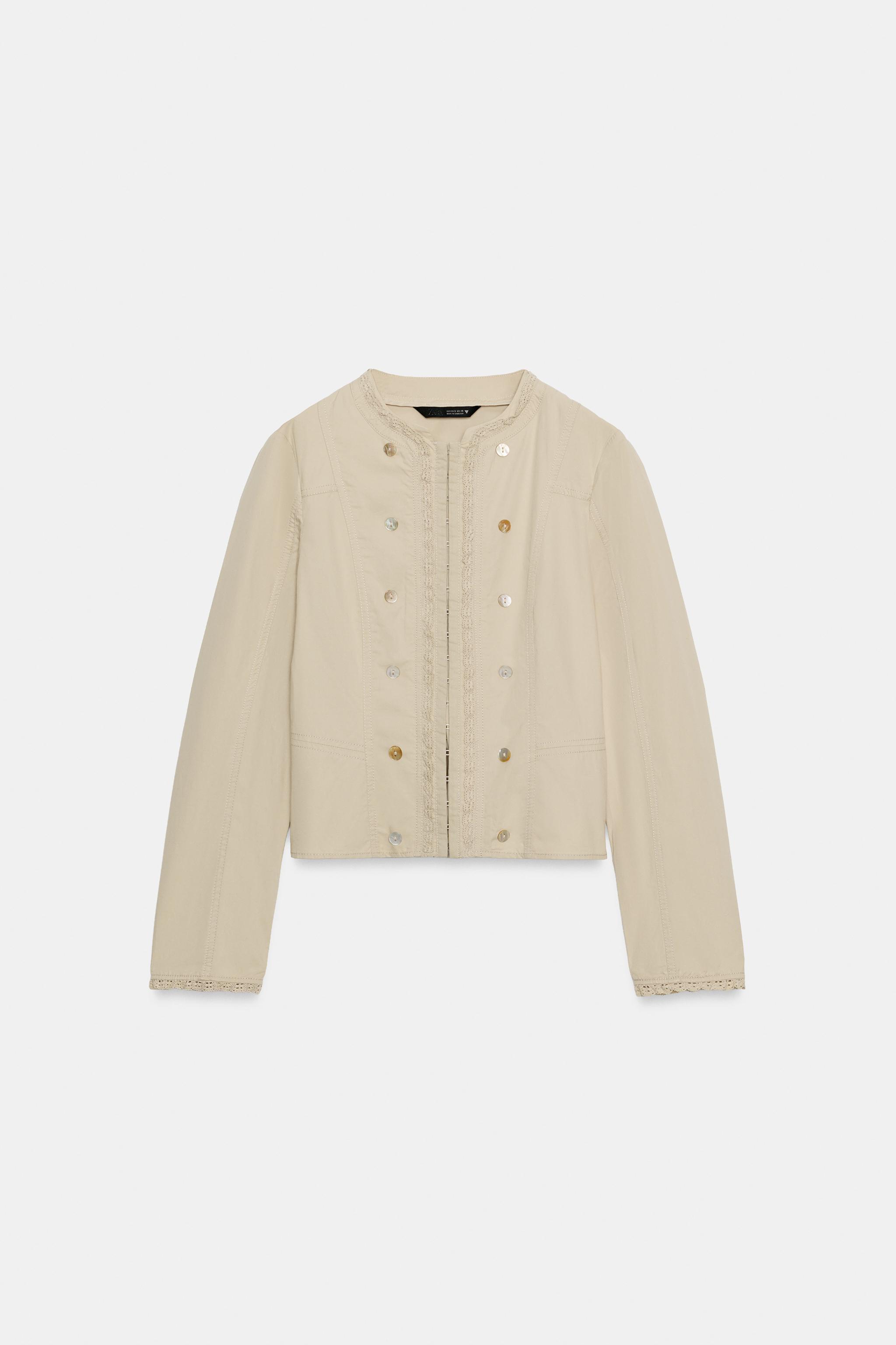 COMBINATION LACE BUTTON JACKET