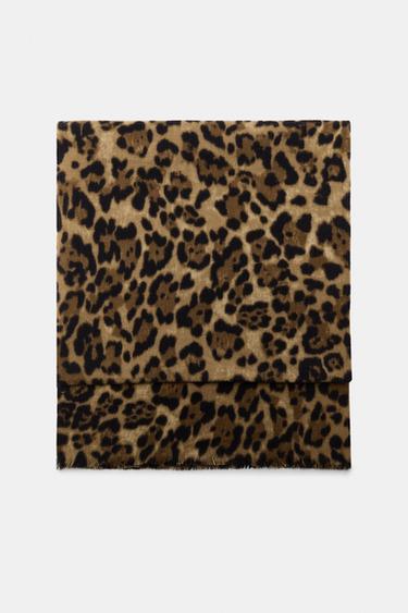 Zara ANIMAL PRINT SCARF - Leopard - Image 0