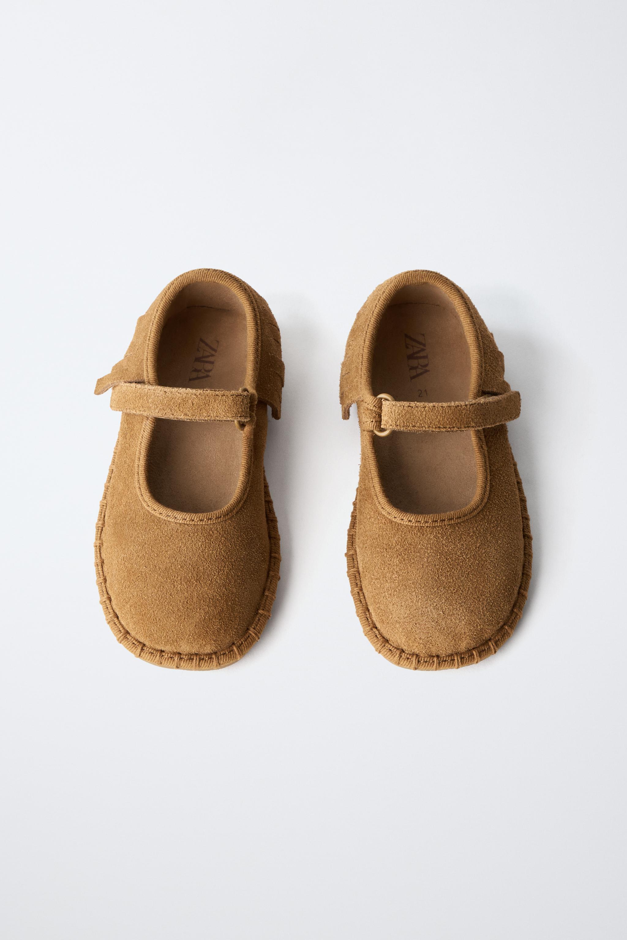 Обувь Zara LEATHER FRINGED BAREFOOT BALLET FLATS — фото 4