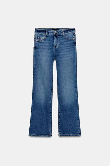 Zara Z1975 MINI FLARE HIGH-WAIST JEANS - Blue