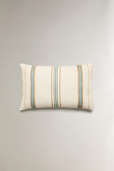 STRIPED CUSHION COVER - Ecru by Zara - Image 0