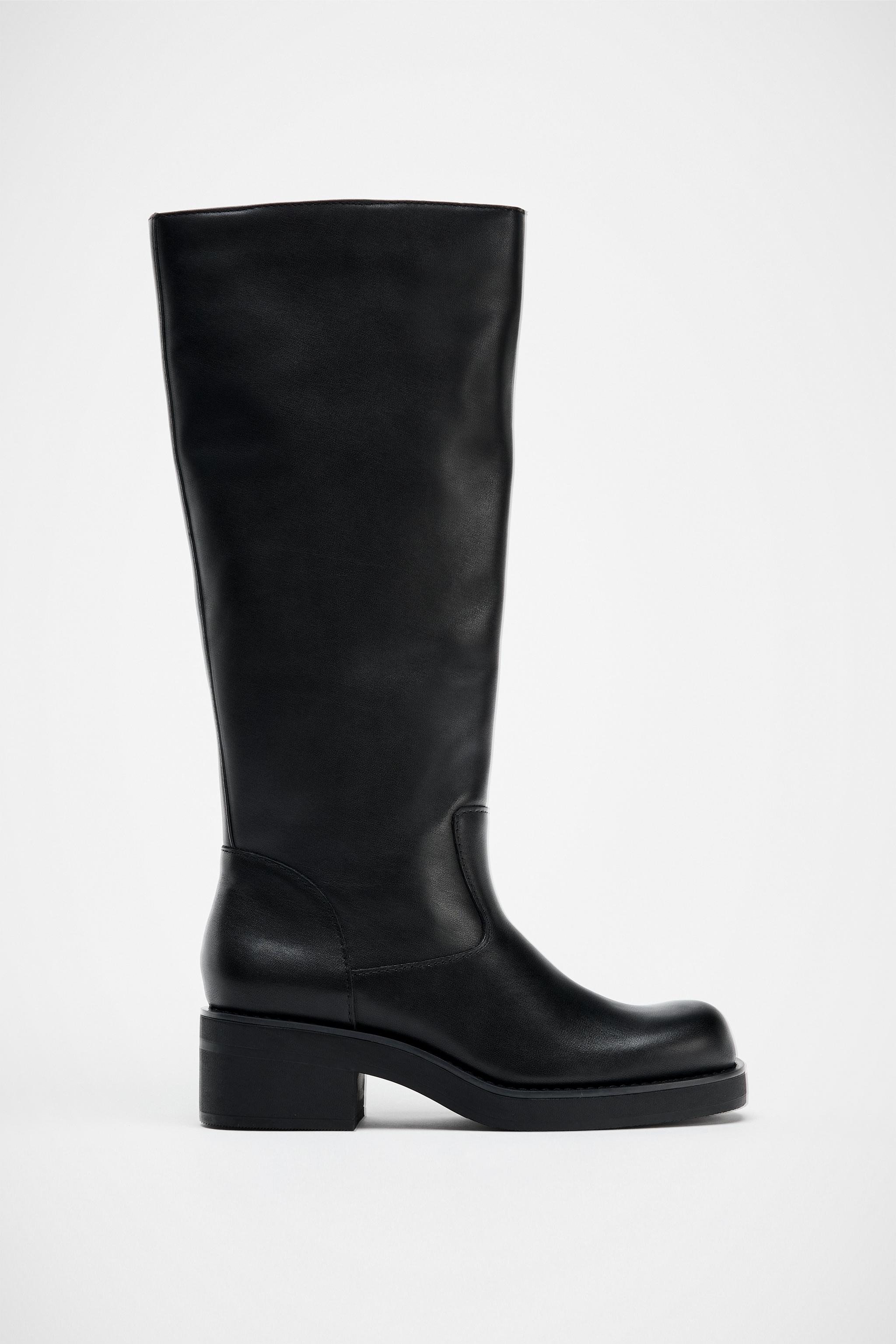 LOW HEEL WATER REPELLENT LEATHER BOOTS