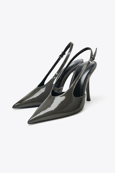 FAUX PATENT SLINGBACK SHOES - Grey by Zara - Image 2