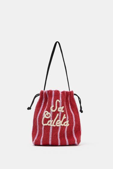 BOLSO SACA ABALORIOS - Rojo de Zara