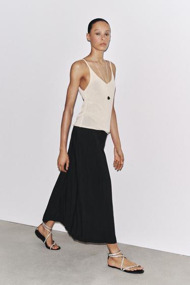 ZW COLLECTION PLEATED SKIRT - Black by Zara