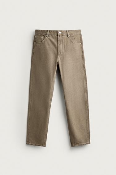 REGULAR FIT JEANS - Khaki by Zara