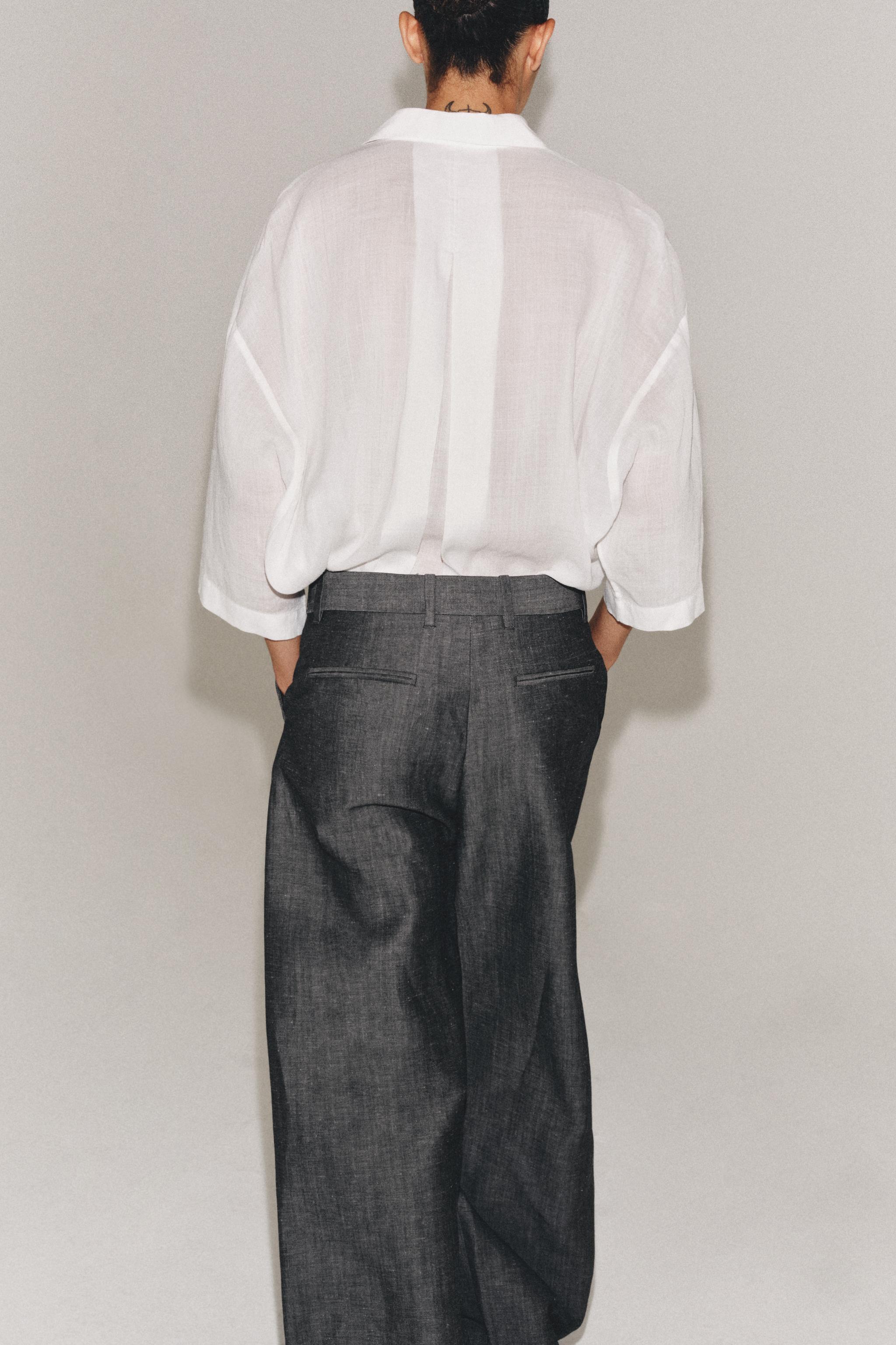 CHEMISE OVERSIZE AVEC RAMIE ZW COLLECTION