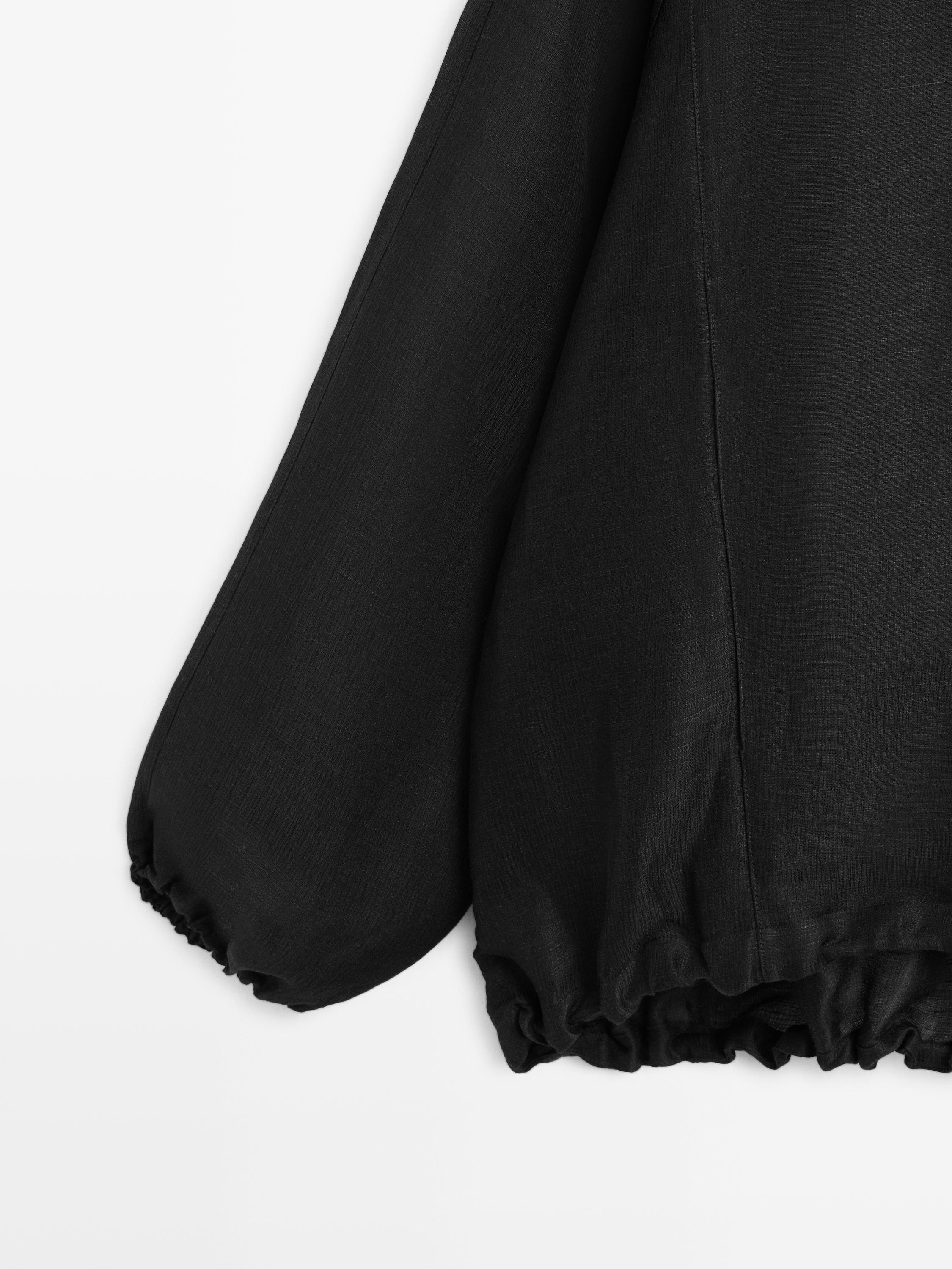 Linen and silk bomber jacket