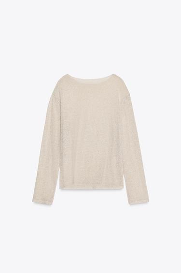 RUSTIC COTTON T-SHIRT - Golden by Zara - Image 4