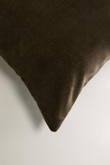 VELVET CUSHION COVER - Khaki by Zara - Image 1