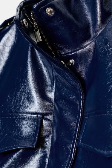 LEATHER EFFECT WAISTCOAT WITH TABS - Blue by Zara - Image 6