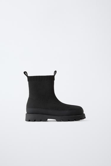 SOCK-STYLE BOOTS - Black by Zara - Image 0