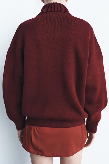 GILET EN MAILLE OVERSIZE - Bordeaux de Zara - Image 2