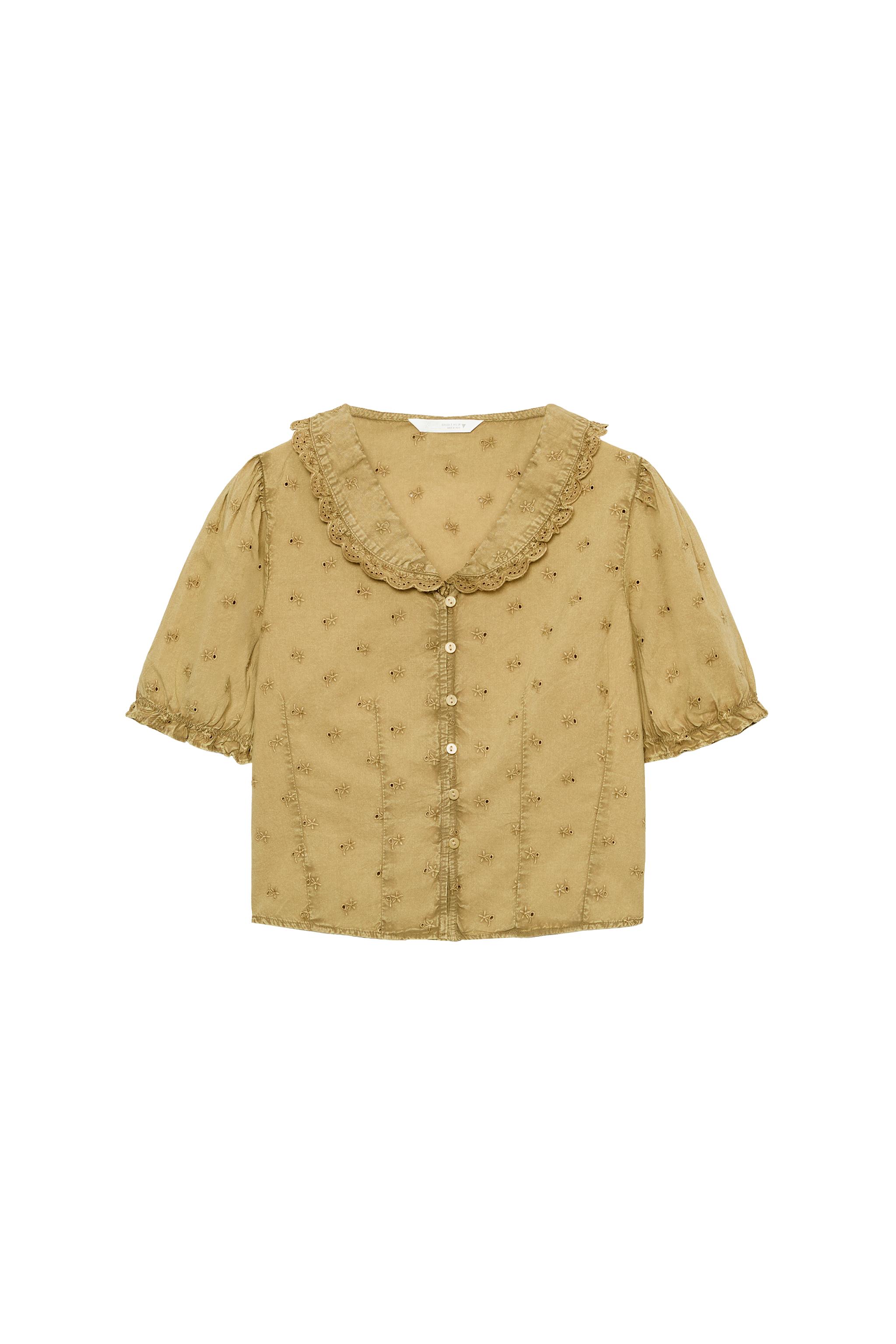 İŞLEMELİ BEBE YAKA GÖMLEK