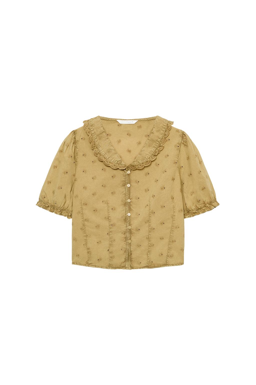 EMBROIDERED PETER PAN COLLAR SHIRT - image 3
