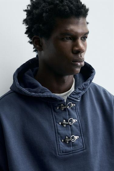 TOGGLE HOODIE - Faded blue by Zara