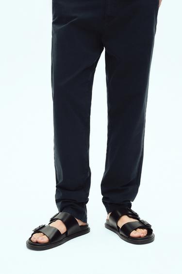 SKINNY FIT CHINO TROUSERS - Navy blue by Zara
