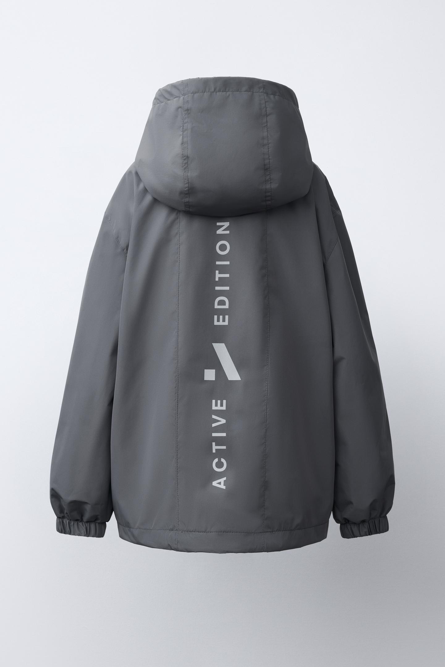 Детская куртка Zara Lightweight Water-Repellent, цвет: Антрацитовый серый — фото 5