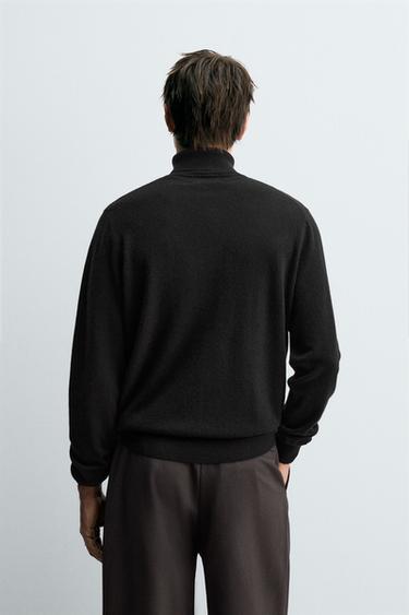 CASHMERE TURTLENECK JUMPER - Black by Zara