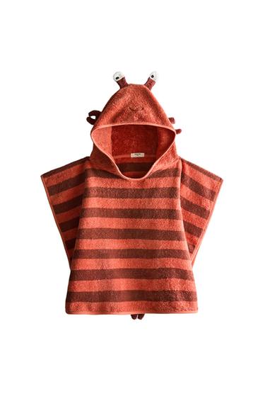 Zara KIDS' LOBSTER BEACH PONCHO - Burgundy