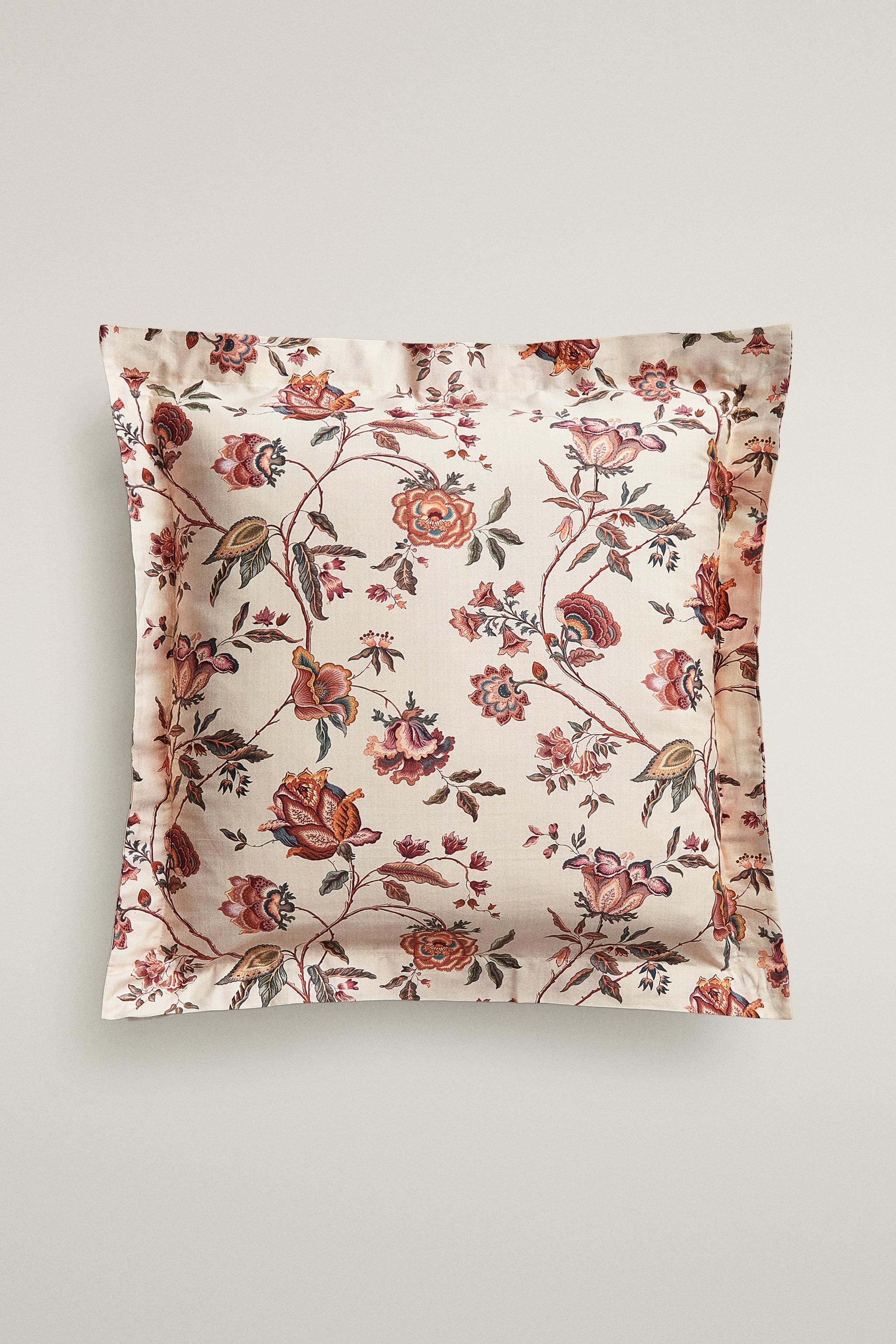 FLORAL AND BRANCH SATEEN PILLOWCASE (300 THREAD COUNT)